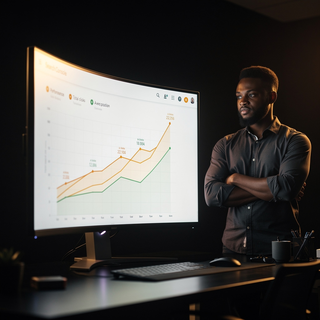 Digital growth chart displayed on screen in Botswana office setting
